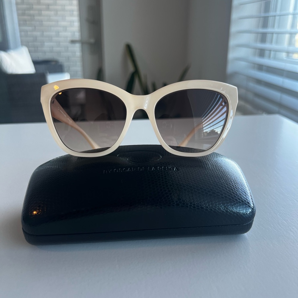 Oscar de la Renta Cream Sunglasses